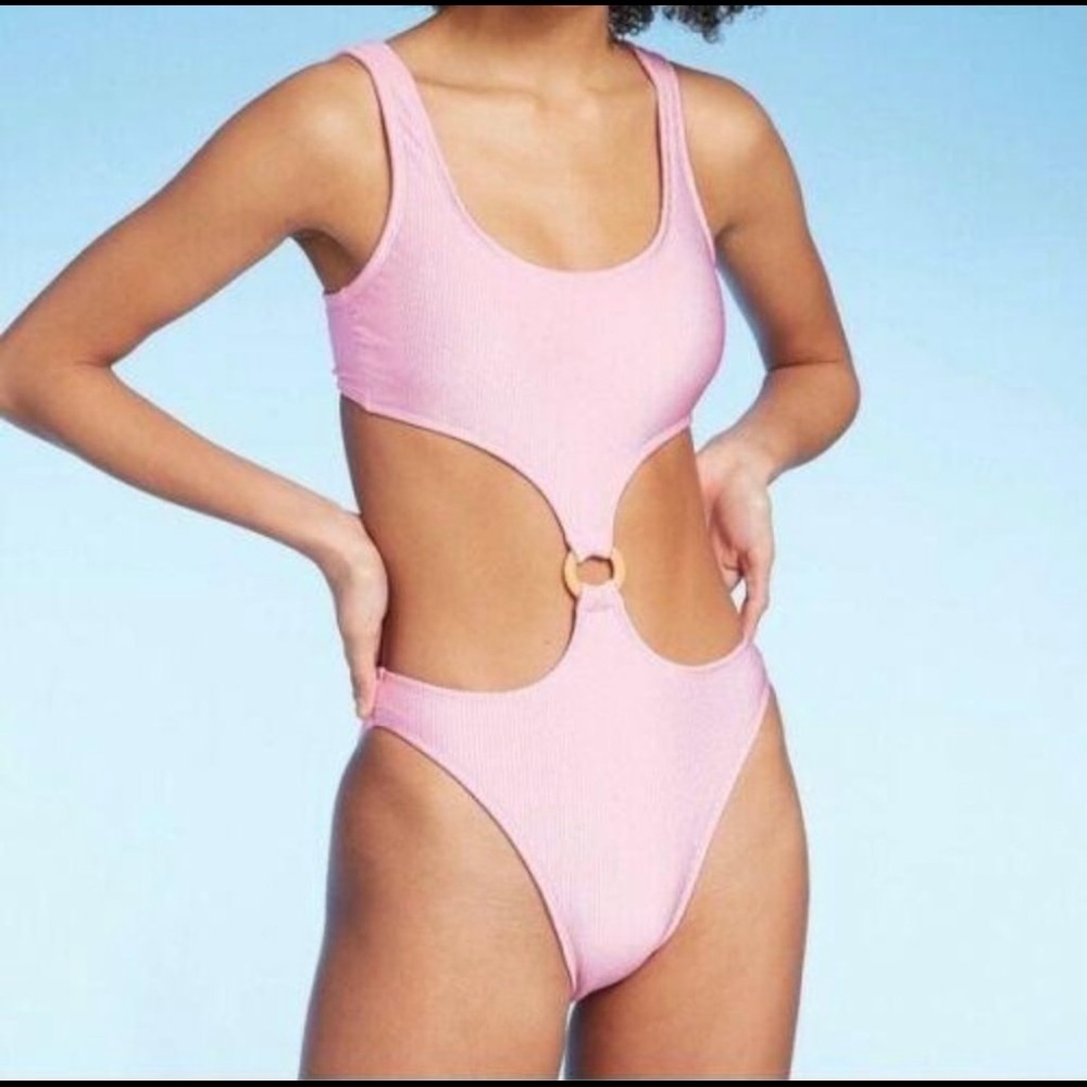 Xhilaration Monokini One Piece Swimsuit Pink Sz S